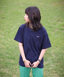 FILA（フィラ）の「【FILA】 ロゴ プリント / 刺繍 レギュラーシルエット ハーフスリーブ 綿100 Tシャツ（Tシャツ/カットソー）」