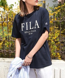 FILA（フィラ）の「【FILA】 ロゴ プリント / 刺繍 レギュラーシルエット ハーフスリーブ 綿100 Tシャツ（Tシャツ/カットソー）」