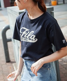 FILA（フィラ）の「【FILA】 ロゴ プリント / 刺繍 レギュラーシルエット ハーフスリーブ 綿100 Tシャツ（Tシャツ/カットソー）」