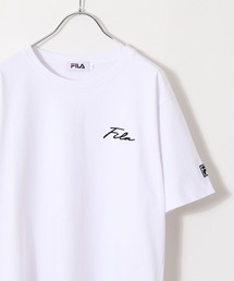 FILA（フィラ）の「【FILA】 ロゴ プリント / 刺繍 レギュラーシルエット ハーフスリーブ 綿100 Tシャツ（Tシャツ/カットソー）」