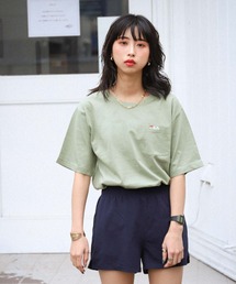 【FILA】 ロゴ プリント / 刺繍 レギュラーシルエット ハーフスリーブ 綿100 Tシャツ