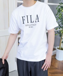 FILA（フィラ）の「【FILA】 ロゴ プリント / 刺繍 レギュラーシルエット ハーフスリーブ 綿100 Tシャツ（Tシャツ/カットソー）」
