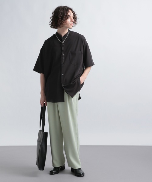 HARE（ハレ）の「TRバンドカラーBIGシャツ(HARE)（シャツ/ブラウス・メンズ・ブラック/ブラウン・SMALL/MEDIUM）」の3枚目の写真