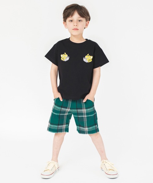 BRANSHES（ブランシェス）の「【きれいめワイドチェック】ハーフパンツ（その他パンツ・キッズ・ブラウン/グリーン/ブルー・110/120/130/150/90/140/100）」の10枚目の写真