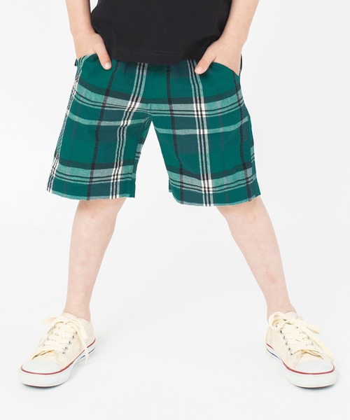 BRANSHES（ブランシェス）の「【きれいめワイドチェック】ハーフパンツ（その他パンツ・キッズ・ブラウン/グリーン/ブルー・110/120/130/150/90/140/100）」の13枚目の写真