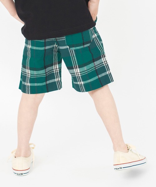 BRANSHES（ブランシェス）の「【きれいめワイドチェック】ハーフパンツ（その他パンツ・キッズ・ブラウン/グリーン/ブルー・110/120/130/150/90/140/100）」の16枚目の写真