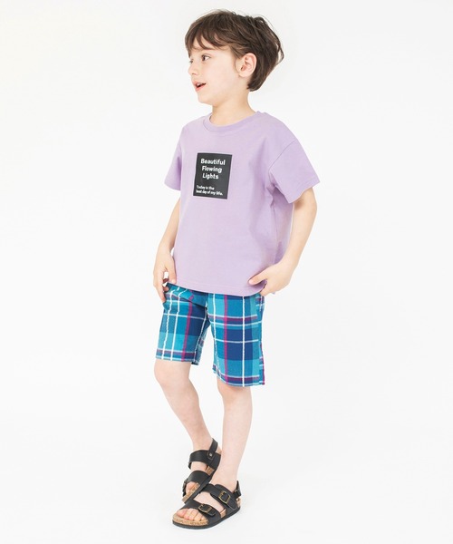 BRANSHES（ブランシェス）の「【きれいめワイドチェック】ハーフパンツ（その他パンツ・キッズ・ブラウン/グリーン/ブルー・110/120/130/150/90/140/100）」の17枚目の写真