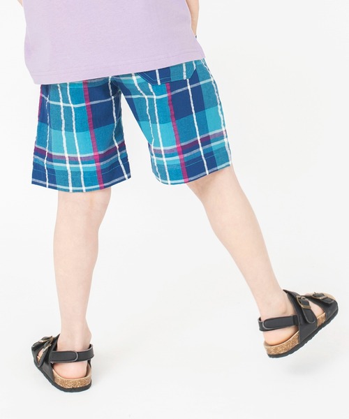 BRANSHES（ブランシェス）の「【きれいめワイドチェック】ハーフパンツ（その他パンツ・キッズ・ブラウン/グリーン/ブルー・110/120/130/150/90/140/100）」の21枚目の写真