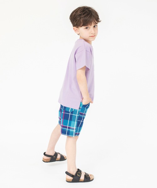 BRANSHES（ブランシェス）の「【きれいめワイドチェック】ハーフパンツ（その他パンツ・キッズ・ブラウン/グリーン/ブルー・110/120/130/150/90/140/100）」の18枚目の写真