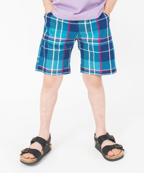 BRANSHES（ブランシェス）の「【きれいめワイドチェック】ハーフパンツ（その他パンツ・キッズ・ブラウン/グリーン/ブルー・110/120/130/150/90/140/100）」の20枚目の写真