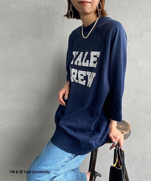 JEANS FACTORY Clothes（ジーンズファクトリークローズ）の「[Jeans Factory Clothes/ジーンズファクトリークローズ] 日焼け加工 カレッジロゴプリント ショートスリーブスウェット（スウェット・レディース・レッド/ネイビー/グレー系1/グレー系2・L/M）」の11枚目の写真