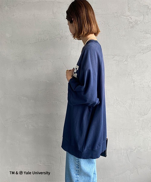 JEANS FACTORY Clothes（ジーンズファクトリークローズ）の「[Jeans Factory Clothes/ジーンズファクトリークローズ] 日焼け加工 カレッジロゴプリント ショートスリーブスウェット（スウェット・レディース・レッド/ネイビー/グレー系1/グレー系2・L/M）」の20枚目の写真