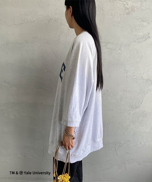 JEANS FACTORY Clothes（ジーンズファクトリークローズ）の「[Jeans Factory Clothes/ジーンズファクトリークローズ] 日焼け加工 カレッジロゴプリント ショートスリーブスウェット（スウェット・レディース・レッド/ネイビー/グレー系1/グレー系2・L/M）」の16枚目の写真