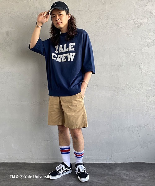 JEANS FACTORY Clothes（ジーンズファクトリークローズ）の「[Jeans Factory Clothes/ジーンズファクトリークローズ] 日焼け加工 カレッジロゴプリント ショートスリーブスウェット（スウェット・レディース・レッド/ネイビー/グレー系1/グレー系2・L/M）」の12枚目の写真