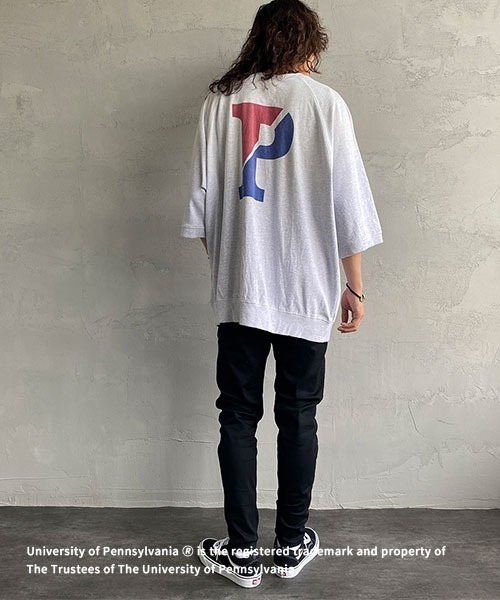 JEANS FACTORY Clothes（ジーンズファクトリークローズ）の「[Jeans Factory Clothes/ジーンズファクトリークローズ] 日焼け加工 カレッジロゴプリント ショートスリーブスウェット（スウェット・レディース・レッド/ネイビー/グレー系1/グレー系2・L/M）」の10枚目の写真