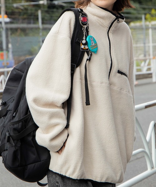 WEGO(ウィゴー)の「WEGO/フリースハーフZIPプルオーバー(スウェット・レディース・マスタード/ホワイト/ダークグリーン/ブラック/その他3/その他2/その他4/その他1・LARGE/MEDIUM/X-LARGE)」の11枚目の写真