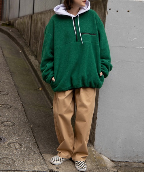 WEGO(ウィゴー)の「WEGO/フリースハーフZIPプルオーバー(スウェット・レディース・マスタード/ホワイト/ダークグリーン/ブラック/その他3/その他2/その他4/その他1・LARGE/MEDIUM/X-LARGE)」の21枚目の写真