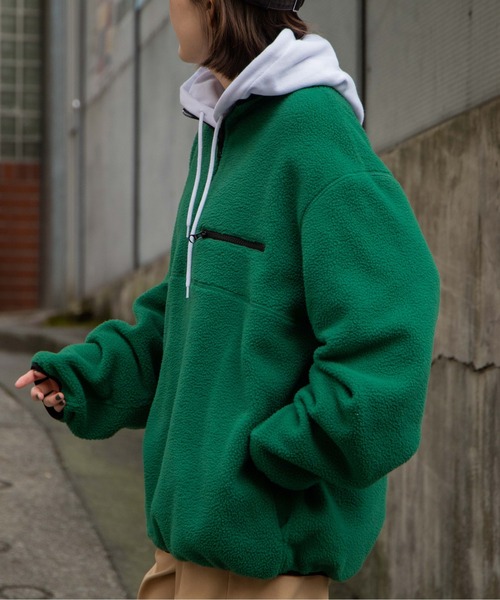 WEGO(ウィゴー)の「WEGO/フリースハーフZIPプルオーバー(スウェット・レディース・マスタード/ホワイト/ダークグリーン/ブラック/その他3/その他2/その他4/その他1・LARGE/MEDIUM/X-LARGE)」の19枚目の写真