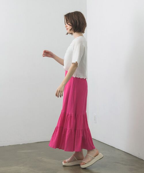 RETRO GIRL（レトロガール）の「シャーリングメロウTee（Tシャツ/カットソー・レディース・ブラック/パープル/オフホワイト/イエロー・FREE）」の6枚目の写真