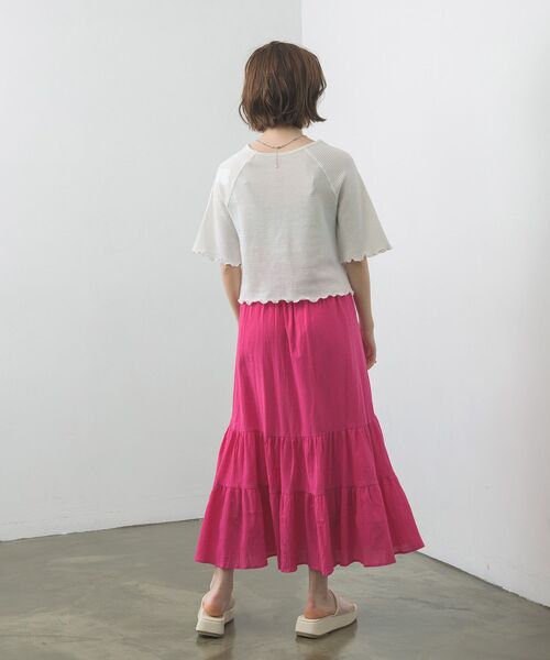 RETRO GIRL（レトロガール）の「シャーリングメロウTee（Tシャツ/カットソー・レディース・ブラック/パープル/オフホワイト/イエロー・FREE）」の8枚目の写真