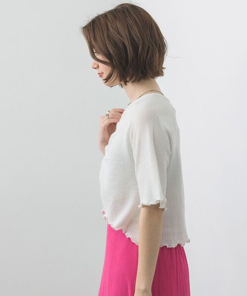 RETRO GIRL（レトロガール）の「シャーリングメロウTee（Tシャツ/カットソー・レディース・ブラック/パープル/オフホワイト/イエロー・FREE）」の10枚目の写真