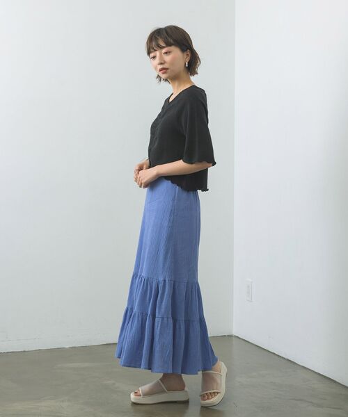 RETRO GIRL（レトロガール）の「シャーリングメロウTee（Tシャツ/カットソー・レディース・ブラック/パープル/オフホワイト/イエロー・FREE）」の17枚目の写真