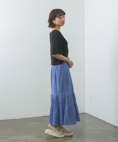 RETRO GIRL（レトロガール）の「シャーリングメロウTee（Tシャツ/カットソー・レディース・ブラック/パープル/オフホワイト/イエロー・FREE）」の18枚目の写真