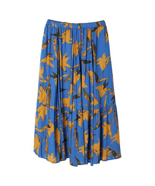 koe（コエ）の「レーヨンビックフラワープリントギャザースカート（スカート・レディース・ブラック/ピンク/ブルー・FREE）」の17枚目の写真