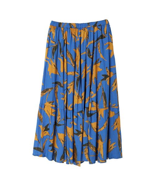 koe（コエ）の「レーヨンビックフラワープリントギャザースカート（スカート・レディース・ブラック/ピンク/ブルー・FREE）」の18枚目の写真