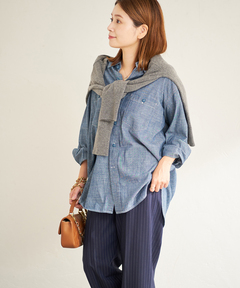 【美品】plage Chambray シャツ プラージュ プラージュ Plage Chambray シャツ （サックスブルー） - ファッション
