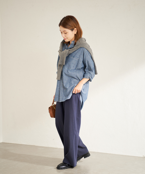 JOURNAL STANDARD（ジャーナルスタンダード）の「CHAMBRAY SHIRT（シャツ/ブラウス・レディース・ネイビー/ブルー系その他・FREE）」の22枚目の写真