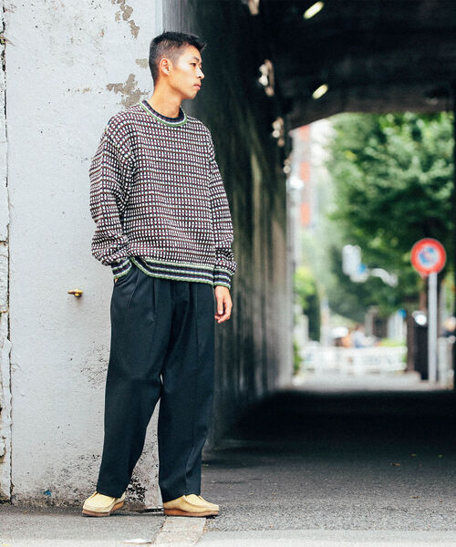 BEAMS（ビームス）の「BEAMS / マルチ ジャカード クルーネック ニット（ニット/セーター・メンズ・オフホワイト/グリーン・XL/M/S/L）」の8枚目の写真