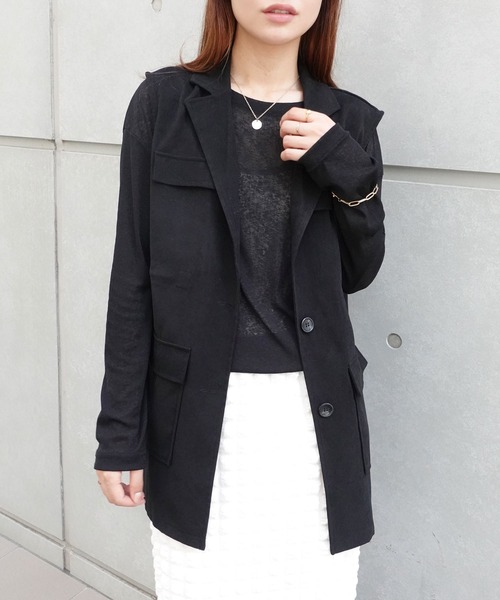 CORNERS（コーナーズ）の「オープンカラーミリタリーベスト（ベスト・レディース・ブラック/カーキ/ベージュ・M）」の2枚目の写真