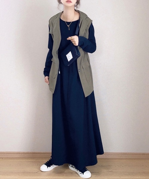 CORNERS（コーナーズ）の「オープンカラーミリタリーベスト（ベスト・レディース・ブラック/カーキ/ベージュ・M）」の19枚目の写真