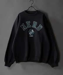 Big silhouette patch logo sweat shirt/裏起毛 ビッグシルエット ワッペンロゴ スウェット/トレーナー