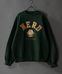 Big silhouette patch logo sweat shirt/裏起毛 ビッグシルエット ワッペンロゴ スウェット/トレーナー