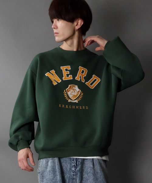 SITRY(シトリー)の「Big silhouette patch logo sweat shirt/裏起毛 ビッグシルエット ワッペンロゴ スウェット/トレーナー(スウェット・メンズ・チャコールグレー/アッシュグレー/グリーン/ブラウン・M/L/XL)」の18枚目の写真