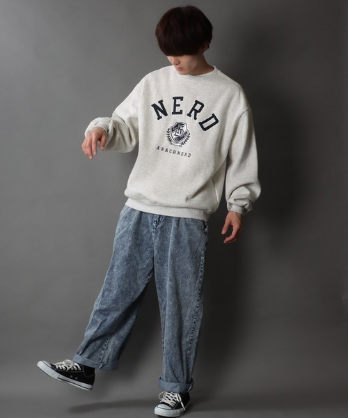 SITRY(シトリー)の「Big silhouette patch logo sweat shirt/裏起毛 ビッグシルエット ワッペンロゴ スウェット/トレーナー(スウェット・メンズ・チャコールグレー/アッシュグレー/グリーン/ブラウン・M/L/XL)」の16枚目の写真