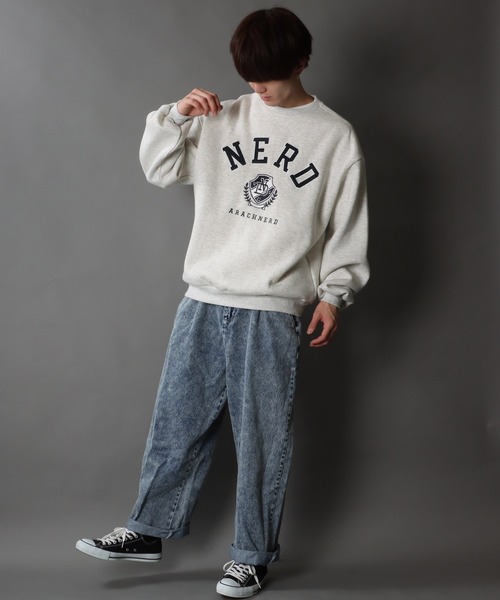 SITRY(シトリー)の「Big silhouette patch logo sweat shirt/裏起毛 ビッグシルエット ワッペンロゴ スウェット/トレーナー(スウェット・メンズ・チャコールグレー/アッシュグレー/グリーン/ブラウン・M/L/XL)」の15枚目の写真