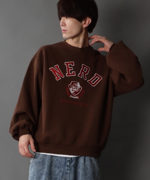 SITRY(シトリー)の「Big silhouette patch logo sweat shirt/裏起毛 ビッグシルエット ワッペンロゴ スウェット/トレーナー(スウェット・メンズ・チャコールグレー/アッシュグレー/グリーン/ブラウン・M/L/XL)」の22枚目の写真