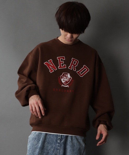 SITRY(シトリー)の「Big silhouette patch logo sweat shirt/裏起毛 ビッグシルエット ワッペンロゴ スウェット/トレーナー(スウェット・メンズ・チャコールグレー/アッシュグレー/グリーン/ブラウン・M/L/XL)」の21枚目の写真