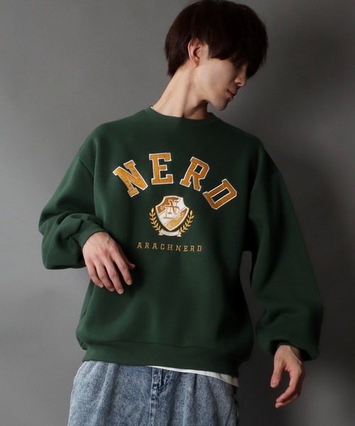 SITRY(シトリー)の「Big silhouette patch logo sweat shirt/裏起毛 ビッグシルエット ワッペンロゴ スウェット/トレーナー(スウェット・メンズ・チャコールグレー/アッシュグレー/グリーン/ブラウン・M/L/XL)」の19枚目の写真
