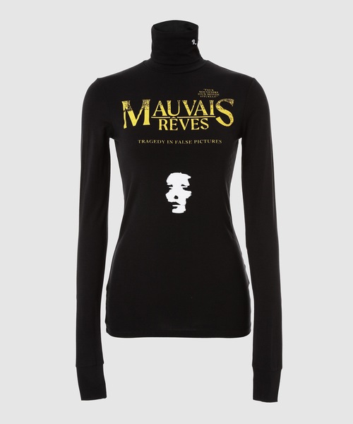 RAF SIMONS(ラフシモンズ)の「Turtleneck Mauvais reves with R embroidery(ニット/セーター・レディース・ブラック・XS/S/M)」の1枚目の写真