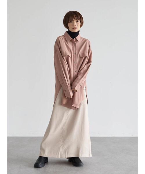 rem closet（レムクローゼット）の「オーバーワークシャツ（シャツ/ブラウス・レディース・カーキ/ブラック/ピンク系その他3/ベージュ・FREE）」の6枚目の写真