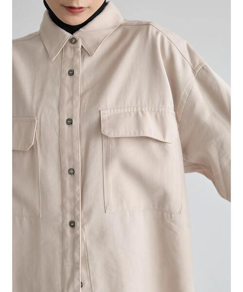 rem closet（レムクローゼット）の「オーバーワークシャツ（シャツ/ブラウス・レディース・カーキ/ブラック/ピンク系その他3/ベージュ・FREE）」の21枚目の写真