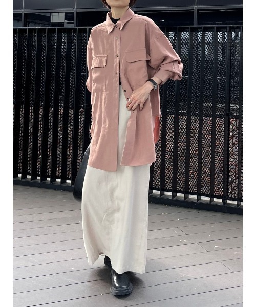 rem closet（レムクローゼット）の「オーバーワークシャツ（シャツ/ブラウス・レディース・カーキ/ブラック/ピンク系その他3/ベージュ・FREE）」の4枚目の写真