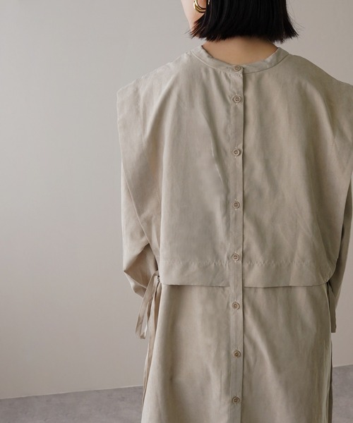 IAMUSE(アイアミューズ)の「ピーチスキン前後2wayワンピース S0731【IAMUSE】(ワンピース・レディース・ブラック/ライトベージュ・FREE)」の13枚目の写真