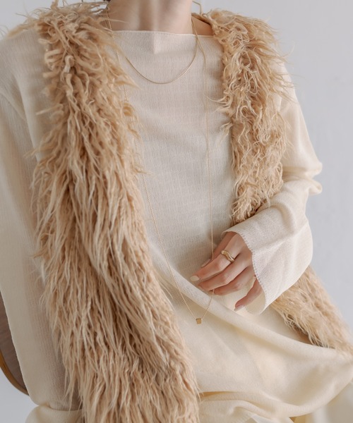 mystic（ミスティック）の「[Eau]square charm long(necklace)（ネックレス・レディース・シルバー/ゴールド・ONE SIZE）」の3枚目の写真