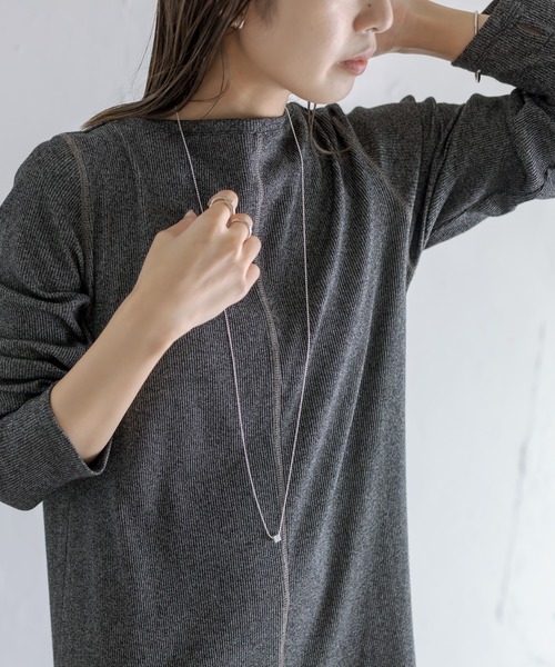 mystic（ミスティック）の「[Eau]square charm long(necklace)（ネックレス・レディース・シルバー/ゴールド・ONE SIZE）」の4枚目の写真