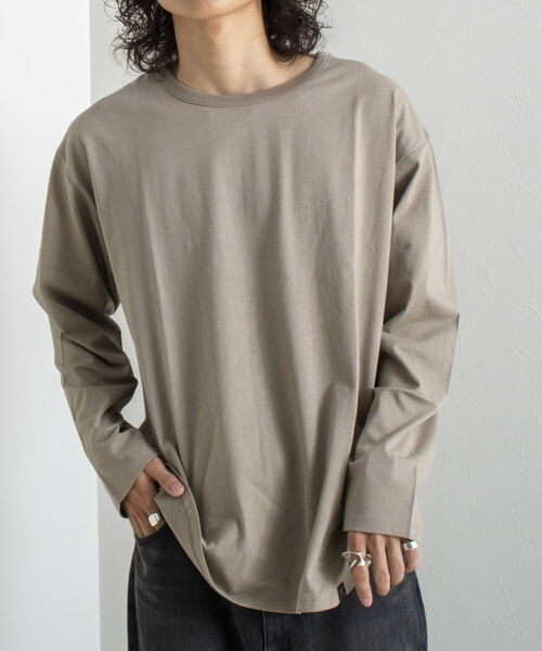GLOSTER（グロスター）の「【GLOSTER/グロスター】レイヤードラウンドロンT（Tシャツ/カットソー・メンズ・オフホワイト/ミント/チャコールグレー/ベージュ・S/M/L）」の4枚目の写真